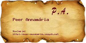 Peer Annamária névjegykártya
